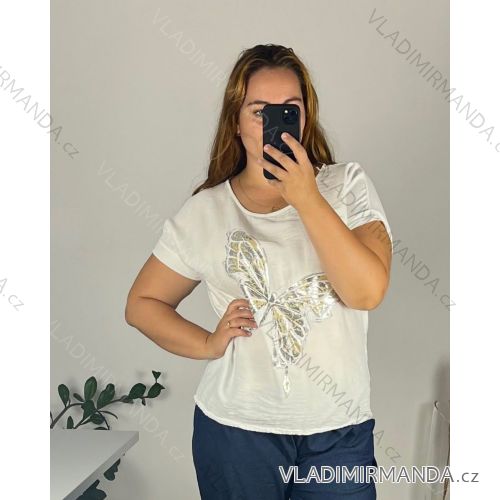 Tričko krátky rukáv dámska (48/50 ONE SIZE) TALIANSKA MODA IM724016