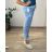 Tepláky dlouhé dámské nadrozměr (XL/2XL ONE SIZE) ITALSKÁ MÓDA IMN22082/DUR -   světle modrá -   XL/2XL