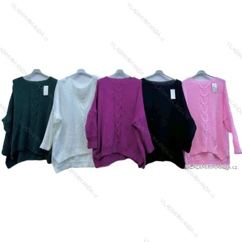Damen-Strickpullover mit langen Ärmeln (54/56/58 Einheitsgröße) ITALIAN FASHION IMD24290