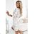 13-162 Sporty dress with pockets and ties - beige flowers