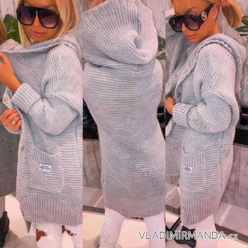 Cardigan oversize teplý dlouhý rukáv dámský (M/L/XL ONE SIZE) ITALSKÁ MÓDA IMD24292