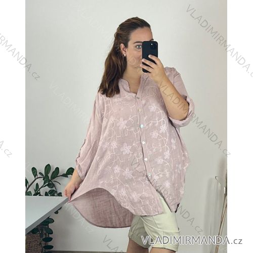 Short Sleeve Shirt Dress women (uni L-2XL) ITALIAN MODA IMS20002 56/58 rose old rose