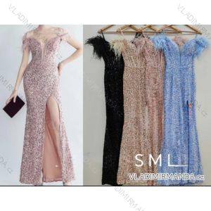 Ärmelloses langes Partykleid für Damen (S/M EINHEITSGRÖSSE) ITALIAN FASHION IMHMS23102