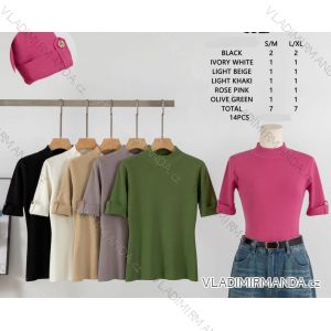 Svetr krátký rukáv dámský (S-XL) ITALSKá MODA IMHMS24384