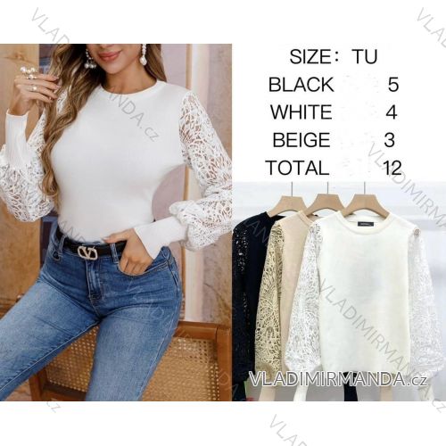 Mikina dlouhý rukáv dámský (S/M ONE SIZE) ITALSKá MODA IMHMS24406