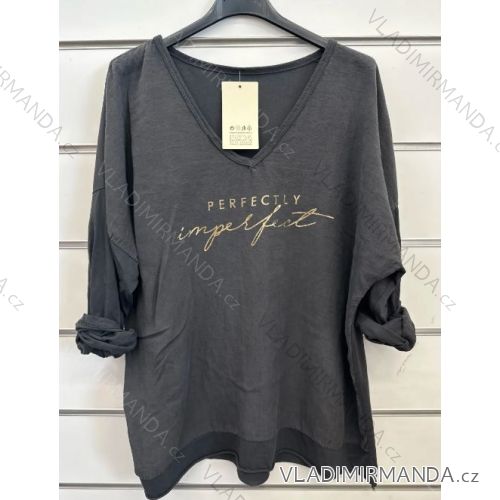 Tunika oversize dlouhý rukáv dámská (S/M ONE SIZE) ITALSKÁ MÓDA IMPSH2423617B