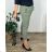 Kalhoty strečové dámské nadrozměr (54/56 ONE SIZE) ITALSKá MóDA IM424555/DU 54/56 zelená khaki