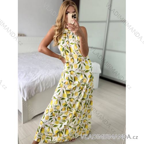 Šaty dlhé bez rukávov letné icecool dámske (S/M/L ONE SIZE) TALIANSKA MÓDA IMM22M2942-17/DUR