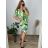 Šaty krátký rukáv dámské nadrozměrné (L-6XL)  Polská Móda PMF24SUMMER-6/DUR 6XL zelená