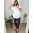 Women's Long Sleeve Tie Up Tunic (S/M ONE SIZE) ITALIAN FASHION IMPLI2234663 -   white -   42/44