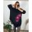 Shirt 3/4 sleeve ladies strip (4XL/5XL ONE SIZE) ITALSKÁ MÓDA IM422026