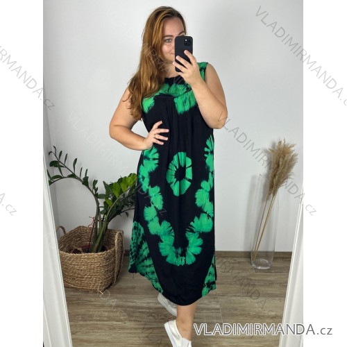 Šaty krátký rukáv dámské nadrozměr (L-4XL) ITALSKá MóDA HAG22Y68 -   green -   3xl / 4xl