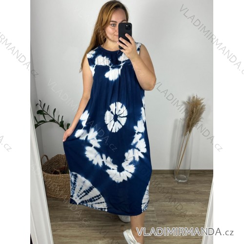 Šaty bez rukávu dámské nadrozměr (M-4XL) HAG24Y67/DUR -   modrá -   3XL/4XL