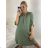 Women's Plus Size Long Sleeve Muslin Shirt Dress (3XL/4XL ONE SIZE) ITALIAN FASHION IMC24008