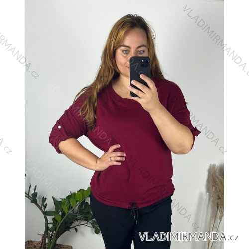 Tunika dlouhý rukáv dámská nadrozměr (52/54 ONE SIZE) ITALSKÁ MÓDA IMC24FIONA