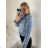 Jeansjacke Oversize Damen (xs-l) italienische Mode IMT19040 -   leichter Denim -   S