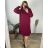 Women's Long Sleeve Knitted Sweater (S/M/L OVERSIZE) ITALIAN FASHION IMD24295  wine