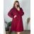 Kabát flaušový dlouhý rukáv dámský nadrozměr (3XL/4XL ONE SIZE) ITALSKÁ MÓDA IMD23MILANO/DU 3XL / 4XL smaragdová