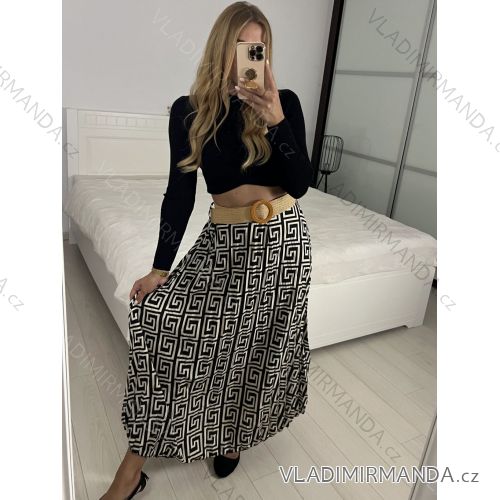 Sukně dlouhá s páskem dámská (S/M/L ONE SIZE) ITALSKÁ MÓDA IMWCP24245