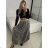 Sukně dlouhá s páskem dámská (S/M/L ONE SIZE) ITALSKÁ MÓDA IMWCP24245-1/DU