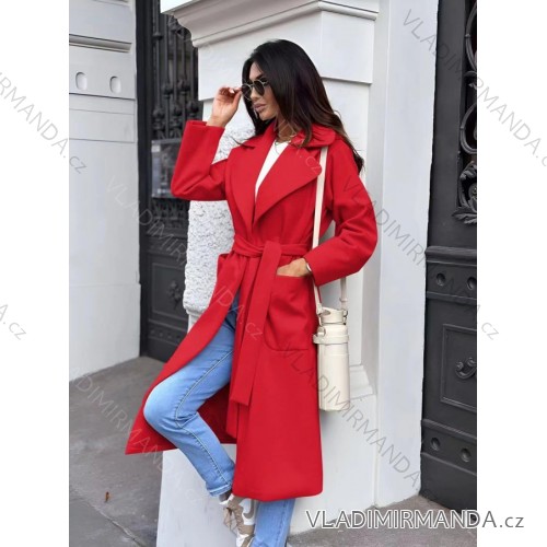 Women's Button Down Fluffy Coat (S/M/L ONE SIZE) ITALIAN FASHION IMD22962 -   red -   L / XL
