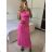 Women's Long Summer Elegant Strapless Dress (S/M ONE SIZE) ITALIAN FASHION IMPBB24H6536 -   zelená neon -   S / M