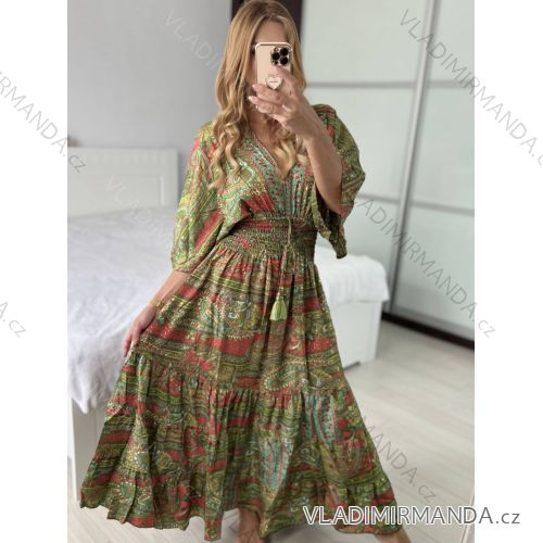 Women's Long Sleeve Summer Shirt Dress (S/M/L ONE SIZE) INDIAN FASHION IMWY23123