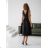 Women's Long Elegant Dress with Wide Straps (SL) FRENCH FASHION FMPEL23VELVET black 40