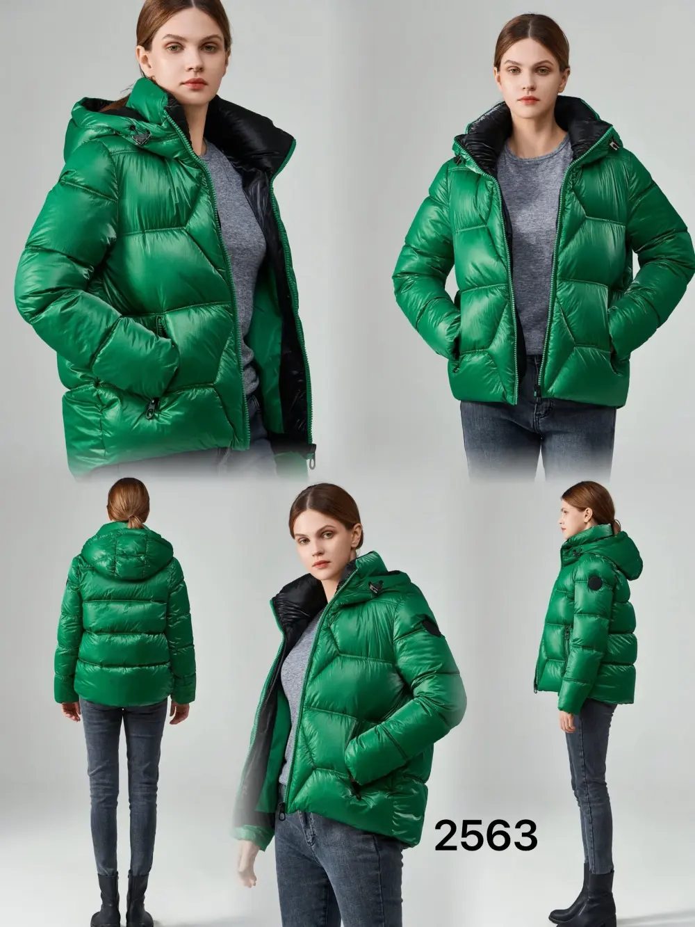 Bunda teplá na zip s kapucí dlouhý rukáv dámská (S-2XL ONE SIZE) ITALSKÁ MÓDA IMPNF242563