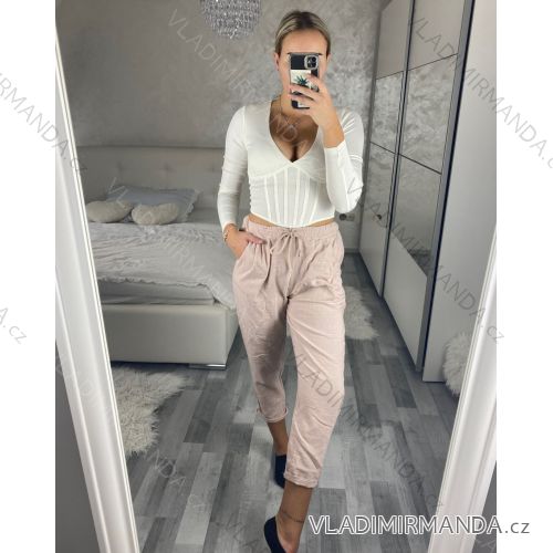 Nohavice bavlnené dámske (S/M/L ONE SIZE) TALIANSKA MóDA IM424280/DUR