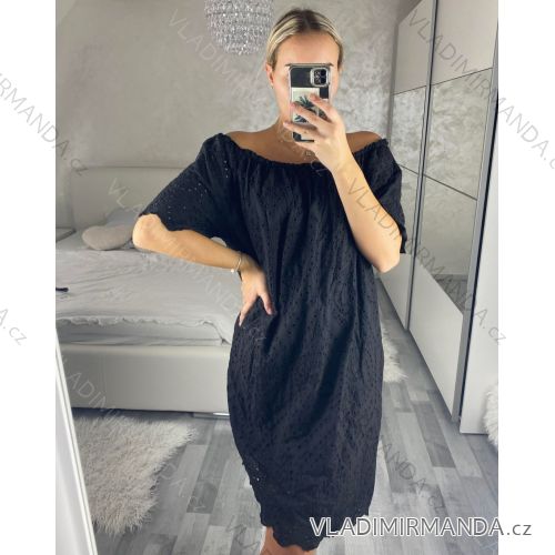 Women's Summer Lace Short Sleeve Dress (S/M ONE SIZE) ITALIAN FASHION IM423271/DU