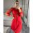 Sommerliches Musselin-Carmen-Kleid für Damen (48/52 EINHEITSGRÖSSE) ITALIAN FASHION IM424294 S/M/L rot
