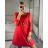 Sommerliches Musselin-Carmen-Kleid für Damen (48/52 EINHEITSGRÖSSE) ITALIAN FASHION IM424294 S/M/L rot