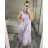 Šaty letné košeľové plátené bez rukávov dámske prúžok (S/M/L ONE SIZE) TALIANSKA MÓDA IMWAA24631/DUR fialová M/L