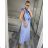 Sleeveless Long Women's Stripe Shirt Dress (uni s/m) ITALIAN Fashion IMM24BR8444 S / M blue