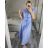 Sleeveless Long Women's Stripe Shirt Dress (uni s/m) ITALIAN Fashion IMM24BR8444 S / M blue