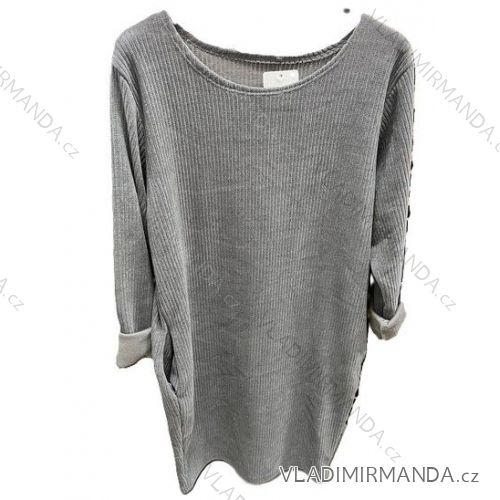Women's Elegant Belt Long Sleeve Dress (S/M ONE SIZE) ITALIAN FASHION IMM23UN6139