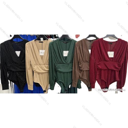 Body elegantní dlouhý rukáv dámské (S/M/L ONE SIZE) ITALSKÁ MÓDA IMM24M10138