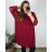 Šaty elegantní dlouhý rukáv dámské nadrozměr (3XL/4XL ONE SIZE) ITALSKá MóDA IM424BELLA/DU 3XL/4XL smaragdová