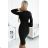 570-1 Comfortable jumper dress with v-neck - black