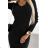 570-1 Comfortable jumper dress with v-neck - black
