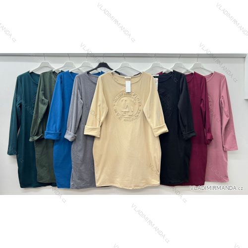 Women's Plus Size Warm Knitted Long Sleeve Dress (52/54/56 ONE SIZE) ITALIAN FASHION IM424637
