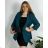 Sako elegantní dámská (50-56) ITALSKÁ MÓDA IMM23M85705-3/DR 52 modrá petrolejová