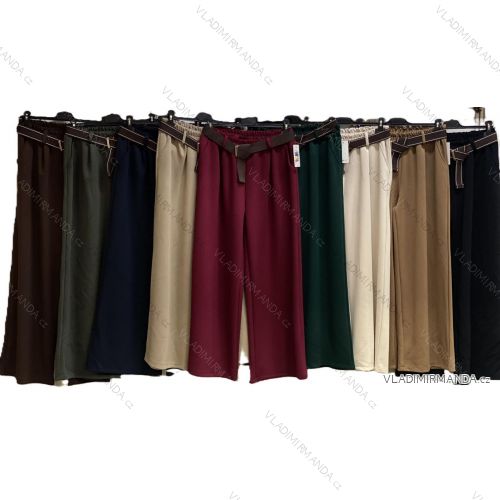 Kalhoty teplé s páskem dámské (S/M/L ONE SIZE) ITALSKÁ MÓDA IMC24542