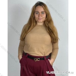 Svetr úpletový dlouhý rukáv dámský nadrozměr (50/52/54 ONE SIZE) ITALSKá MóDA IMSM24JK8116-64