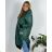 Bunda dlhá s kapucňou dámska nadrozmer (2XL/3XL ONE SIZE) TALIANSKA MÓDA IM423WHITNEY/DUR smaragdová 2XL/3XL