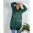Bunda dlhá s kapucňou dámska nadrozmer (2XL/3XL ONE SIZE) TALIANSKA MÓDA IM423WHITNEY/DUR smaragdová 2XL/3XL
