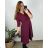 Shirt 3/4 sleeve ladies strip (4XL/5XL ONE SIZE) ITALSKÁ MÓDA IM422FLUFF 42/44 wine