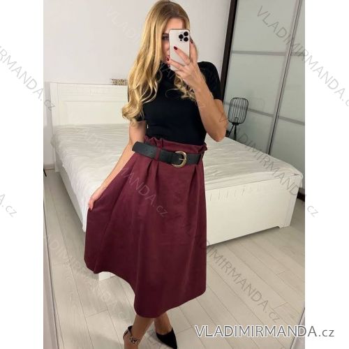 Sukně dlouhá s páskem dámská (S/M ONE SIZE) ITALSKÁ MÓDA IMWDA241111