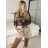 Košile oversize dlouhý rukáv dámská (S/M ONE SIZE) IMM24M10651A/DU -   hnědá -   S/M